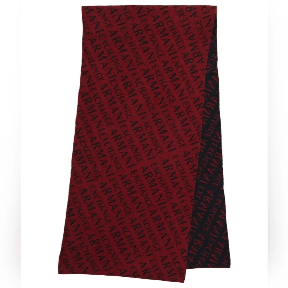 A | X Armani Exchange all over print Scarf, Burgundy/ Navy, NWT